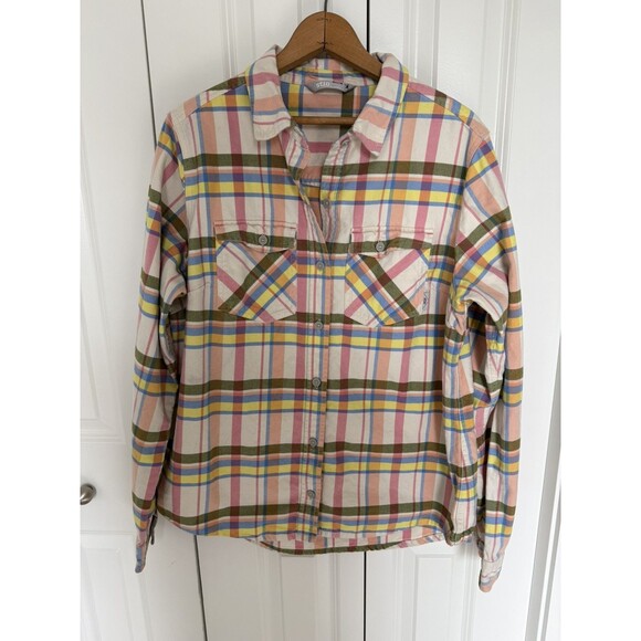 Stio Tops - Stio Women’s Organic Cotton Plaid Flannel Long Sleeve Button Down Shirt XLarge